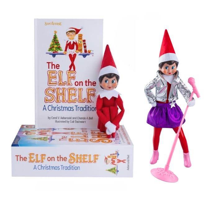 The Elf on the Shelf MagiFreez Pop Star ensemble ready for festive performances.