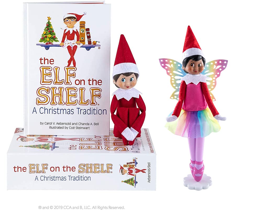 The Elf on the Shelf Scout Girl blue-eyed doll stands for festive adventures.