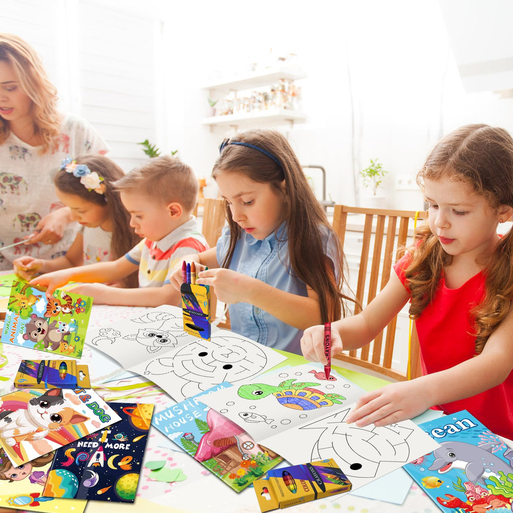 Elfew coloring books pages, 8 pages per book, double-sided art