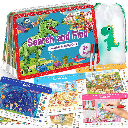 Elfew search and find cards collection with 24 themes for learning on the go