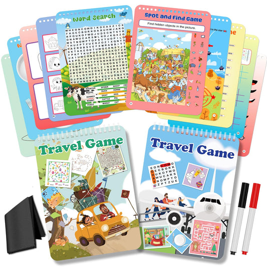 Elfew travel game two-pad set for on-the-go play on road trips.