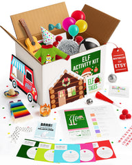 Elfin Around Huge Christmas Elf Activity Kit cover - invites daily December adventures.