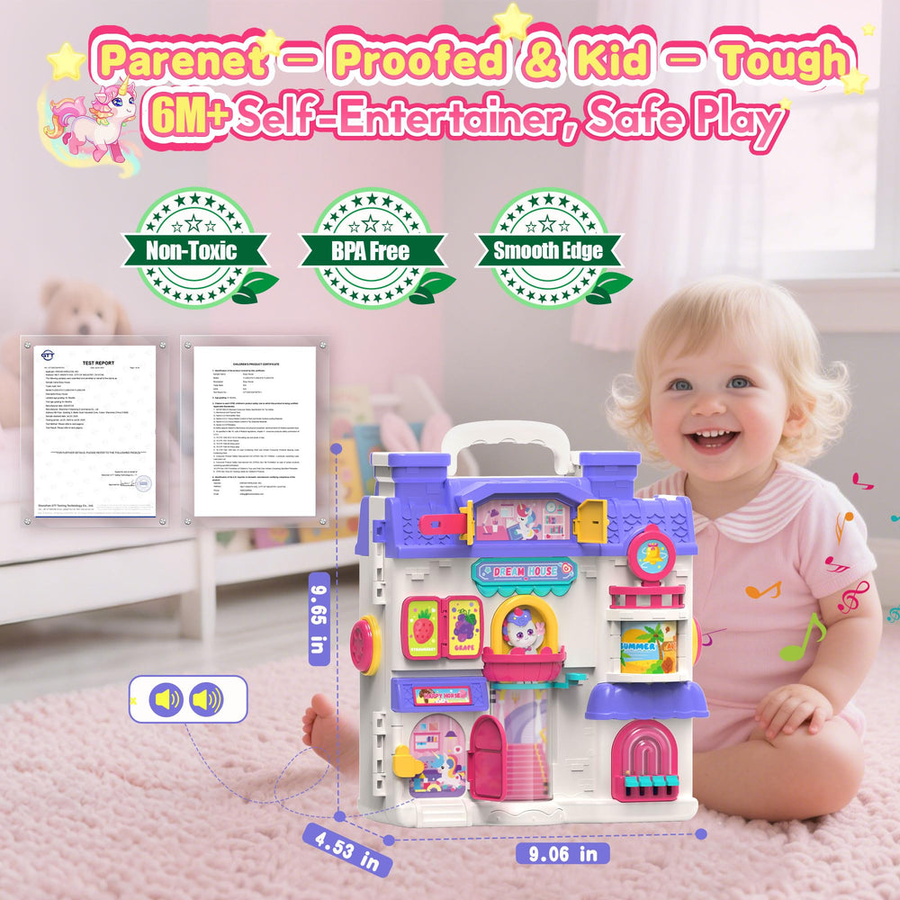 ELFJOY Busy Board unicorn grooming roleplay encourages practical life skills