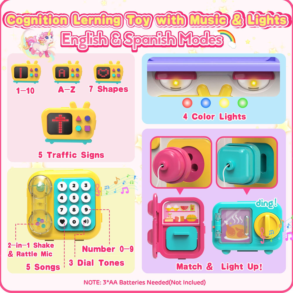 ELFJOY Busy Board featuring traffic signs and shapes for early cognition