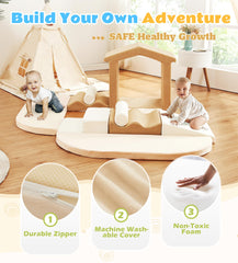 Elftopia interlocking cylinders allow versatile configurations for creative climber setups
