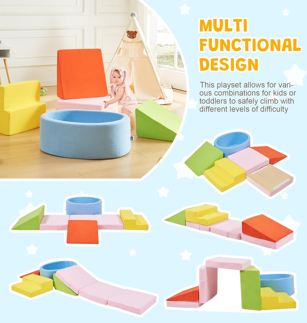 Elftopia foldable square cube enables versatile play configurations.