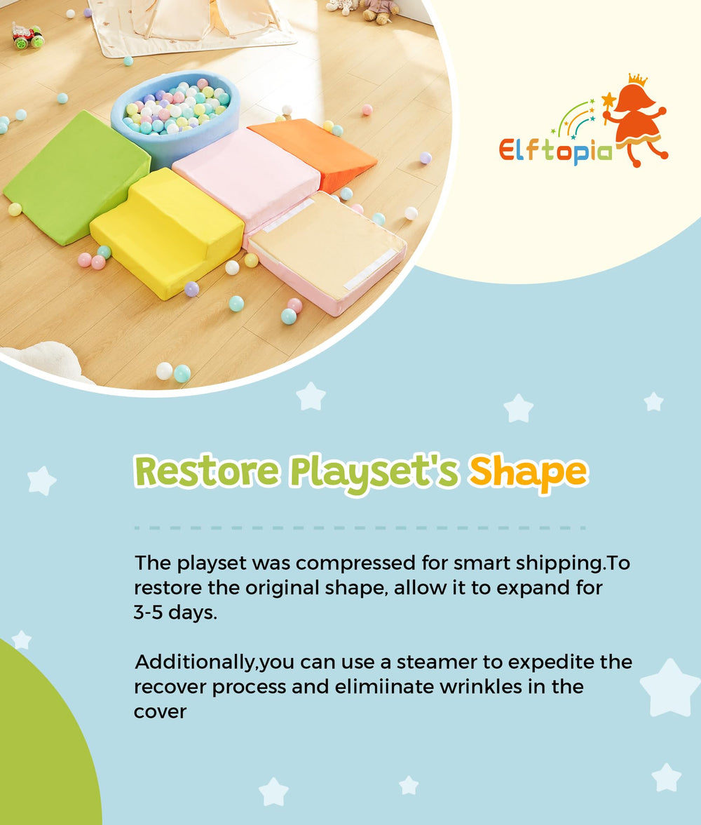 Elftopia toddler playset supports gentle climbing and balance in small spaces.
