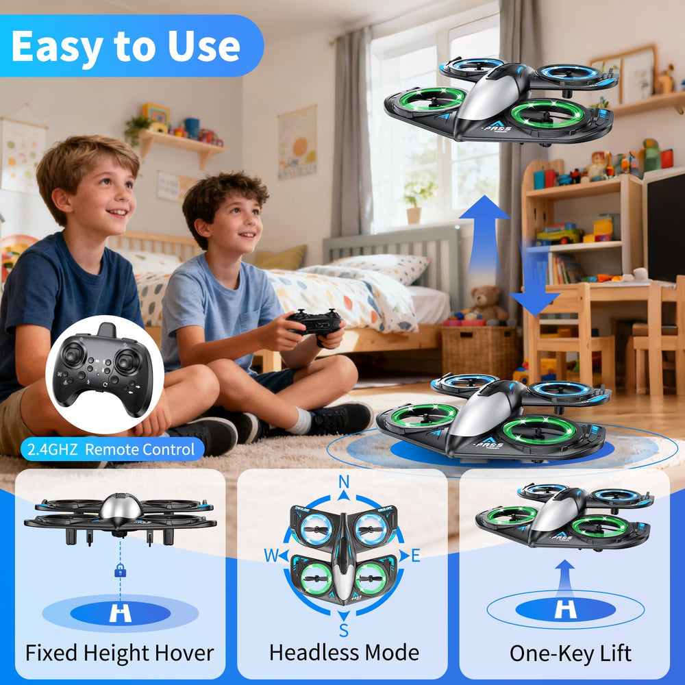 Elinoover RC drone with altitude hold for stable indoor/outdoor flights.