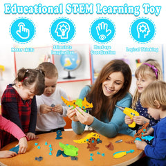 Elitoky triceratops assembly for hands-on building and imaginative play