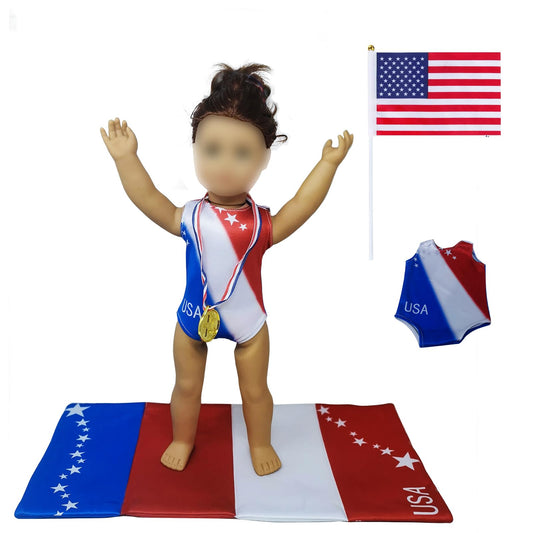 ELJRBCK 18-inch doll gymnastics leotard for stylish play and pretend competitions