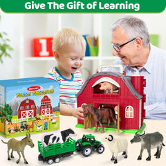 Ellinjan kids playing with the barn set demonstrates portable educational play