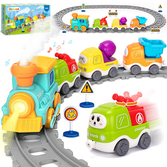 Ellinjan locomotive with lights for engaging toddler train play