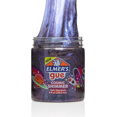 Elmer's Gue Blueberry Cloud slime jar with scent and drizzling texture.