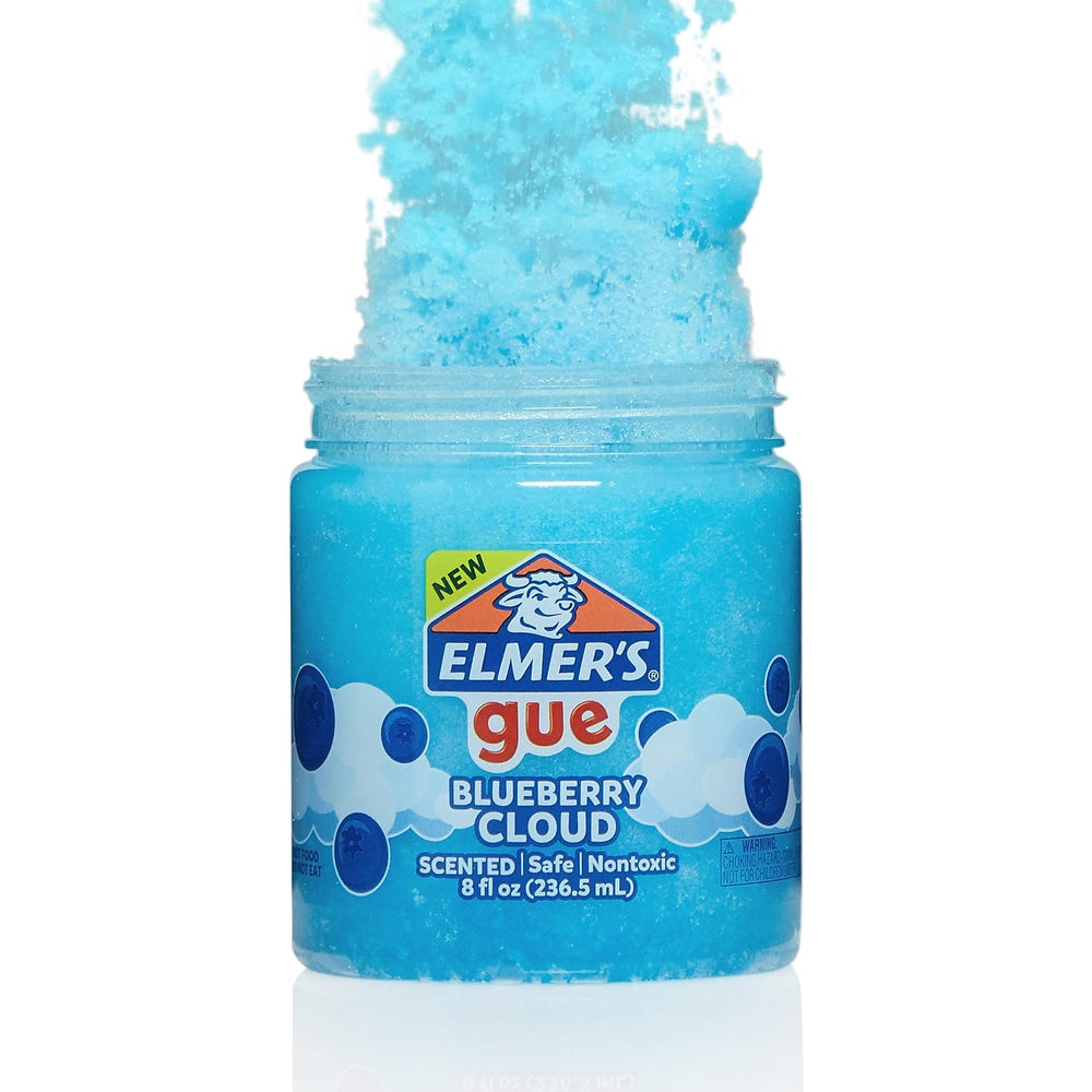 Elmer's Gue Fruity Slushie slime jar with crunchy beads for tactile fun.