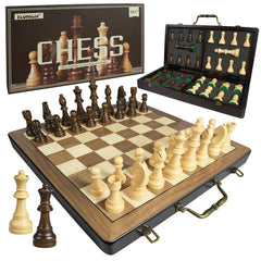 ELONGDI 18.5-inch folding chess board with clear view for easy placement.