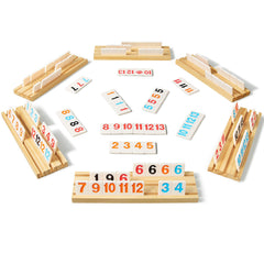 ELONGDI Rummy Cube solid wood rack feels durable with a quiet, stable base.