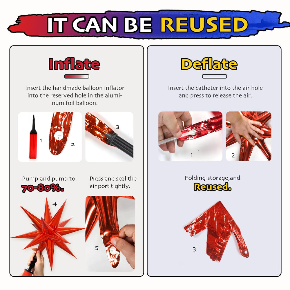 ELTNEGSA foil-balloons-22inch-red give bold accents to themed events.