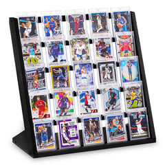 Emfogo 5-tier wooden display stand showcases cards with secure organization.