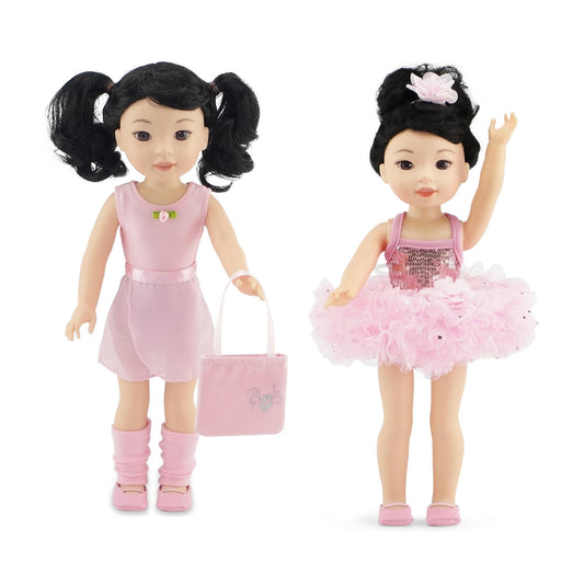Emily Rose 14-inch doll ballet essentials collection shown for imaginative dress-up play