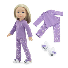 Emily Rose 14-inch doll pajama set polka-dot detail for cozy bedtime stories