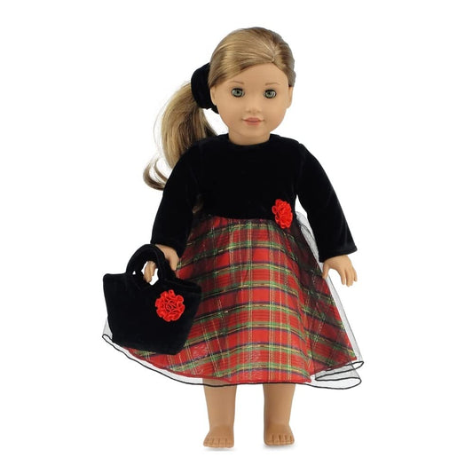 Emily Rose 18-inch doll holiday top in velvet for elegant dress-up moments