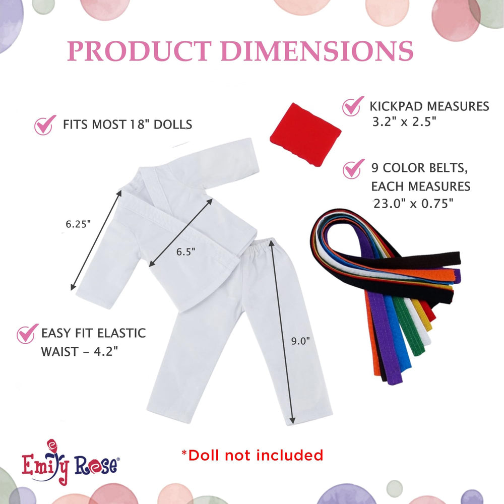 Emily Rose 18-inch doll red kick pad adding authentic martial arts flair
