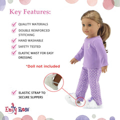 Emily Rose 18in doll full pajama set ready for bedtime stories