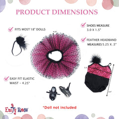 Emily Rose feathered tutu and sequins catch light for sparkling stage presence.