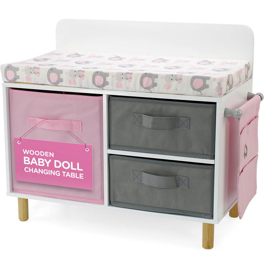 Emily Rose 18-inch doll changing table with elephant pad for realistic play