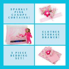 Doll bed dimensions 24 by 24 by 11.5 inches for compatibility