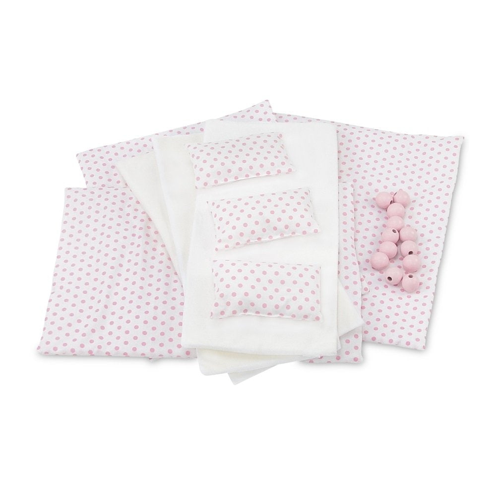 Emily Rose bedding set with mattresses and pillows for cozy doll sleep.
