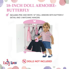 Emily Rose butterfly doll furniture collection design complements other pieces in a doll room.