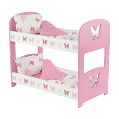 Butterfly-themed doll furniture coordinates with other Emily Rose pieces for complete room setups.