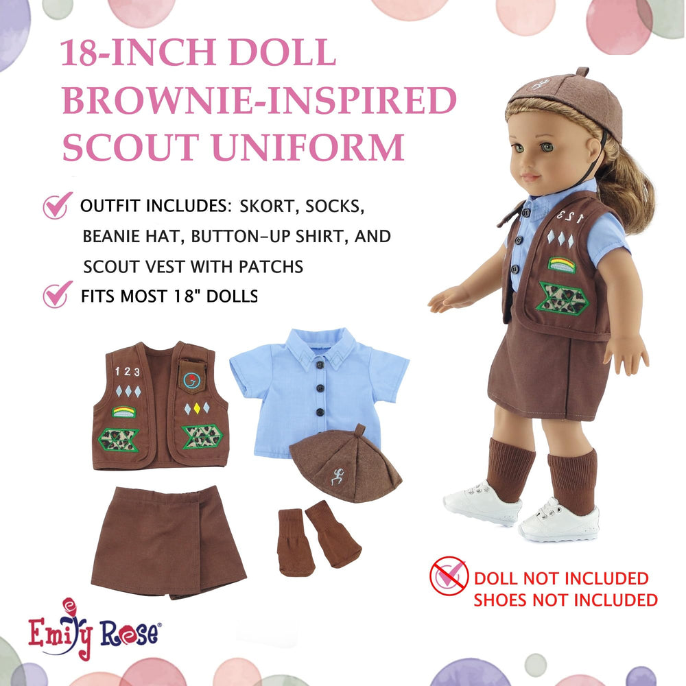 Emily Rose brown skirt with classic styling complements dress-up and playtime.