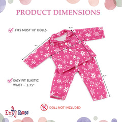 Emily Rose doll PJs easy dressing with back Velcro closure