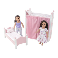 Emily Rose doll room scene featuring the loft bunk bed in a cozy setup.