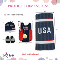 Emily Rose doll swim cap keeps hair tidy for race-day dress-up.