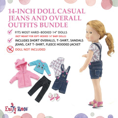 Emily Rose hooded fleece jacket with cat ears keeps dolls cozy during play