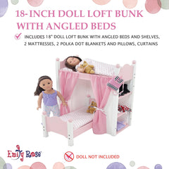 Emily Rose bunk bed showing built-in storage shelves on both sides.