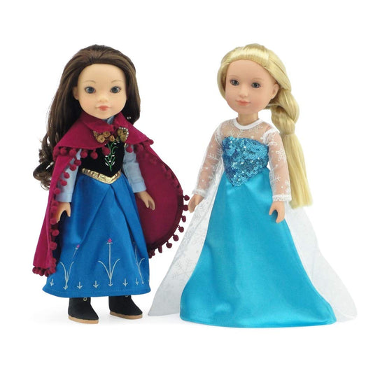 Emily Rose teal ballgown with sparkly shoes for 14-inch dolls