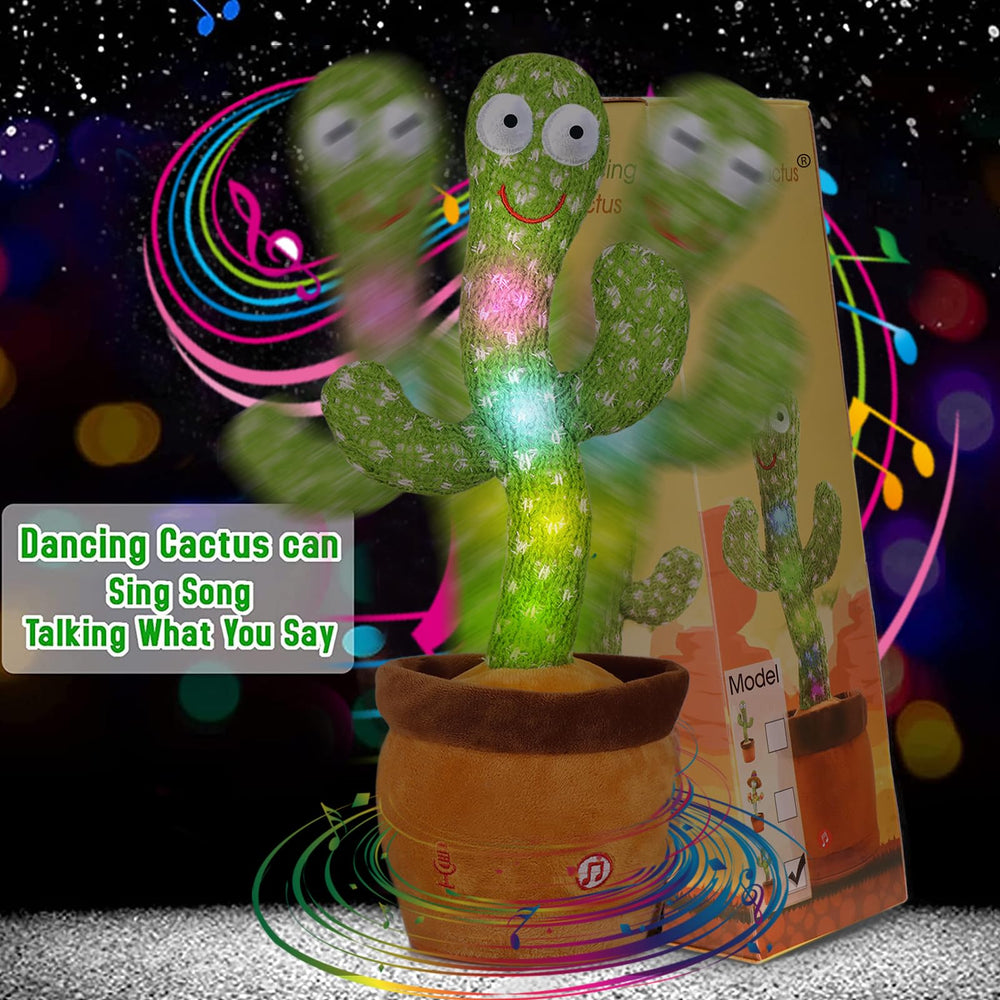 Emoin Cactus Toy LED lighting enhances nighttime play and visual engagement.