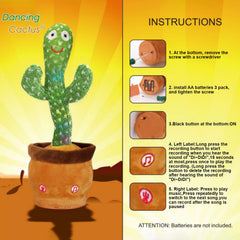 Emoin Cactus Toy recording button captures your voice for fun repeats.