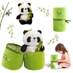 Emoin Panda stuffed toy front view, a cuddly companion for playtime.