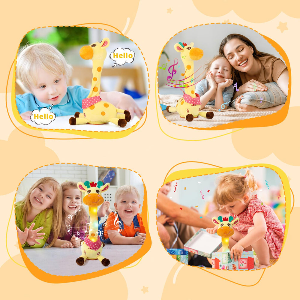 Emoin tan giraffe baby gift idea for birthdays and celebrations.
