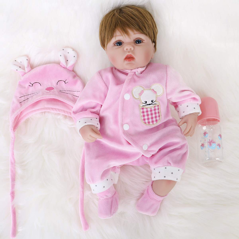 Gift set includes pacifier and bottle to enhance pretend care.