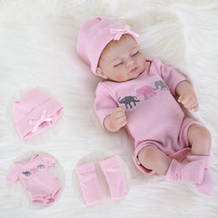 ENADOLL reborn baby doll with 10-inch size and close eyes for gentle imaginative play.