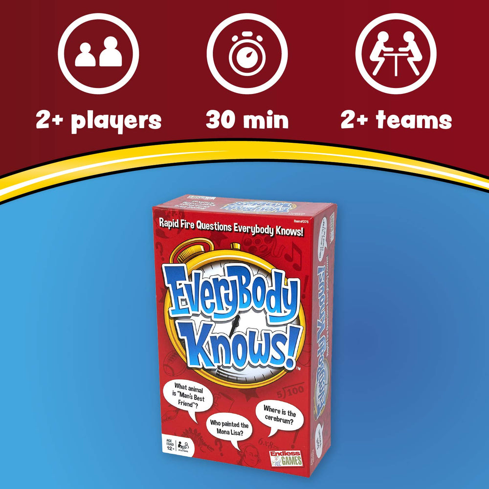 Endless Games Everybody Knows! 2018 cards spread for rapid-fire questions and fun.