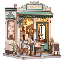 Endless Limit Sunny Cafe Book Nook Kit front view showcases cozy bookshelf display potential