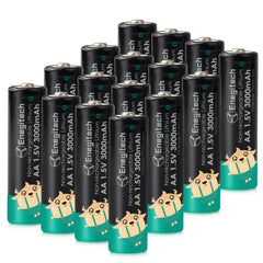 Enegitech AA 3000mAh battery pack front view; ready for remote controls