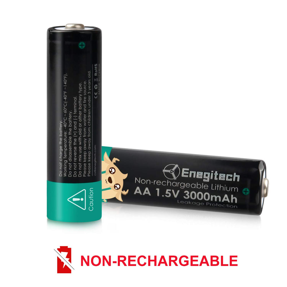 Enegitech AA 3000mAh battery pack side view; high energy for toys